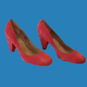 Orange suede heels 8